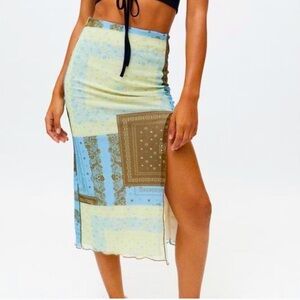 Urban Outfitters Y2K Vacation Wear Frankie Mesh Midi Skirt